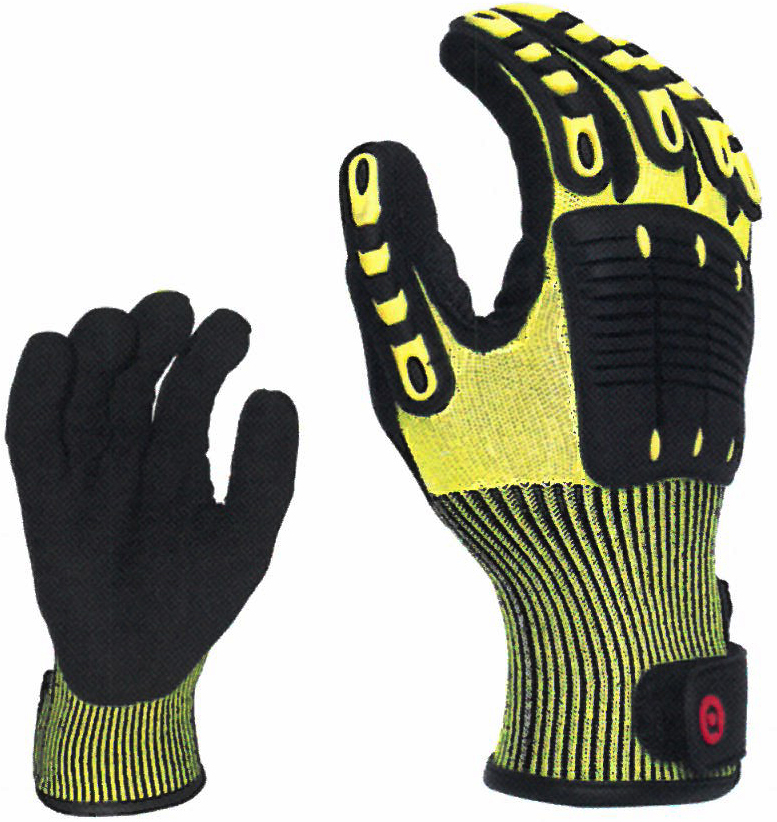 Gants anti-impact jaune fluo