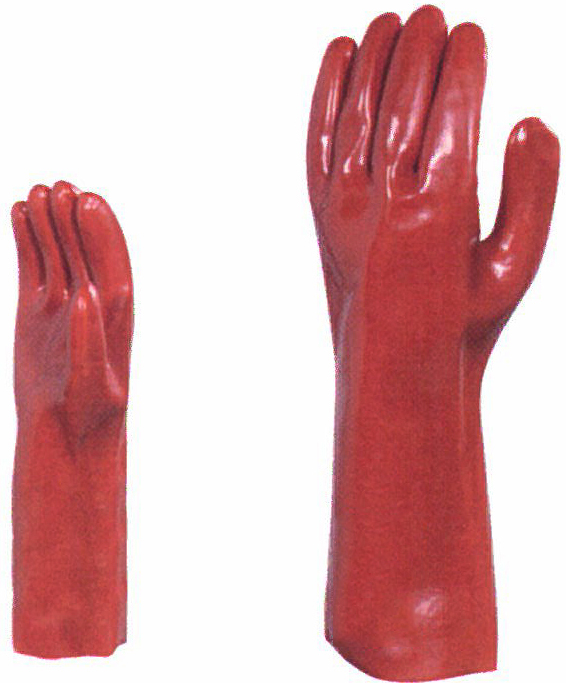 Gants PVC rouges longs