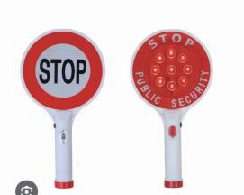 Panneau STOP double face avec manche