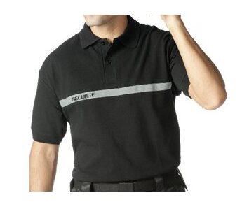 Polo sécurité noir avec bande réfléchissante