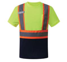 T-shirt haute visibilité jaune fluo