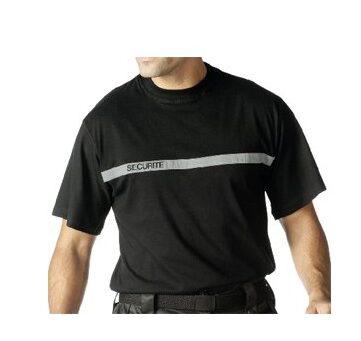 T-shirt sécurité noir avec bande réfléchissante